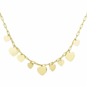 Flat chunky heart ketting