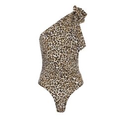 One shoulder panther print body - Afbeelding 3