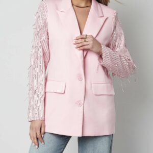 Glitter sleeves blazer