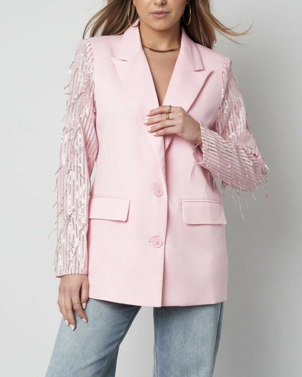 Glitter sleeves blazer